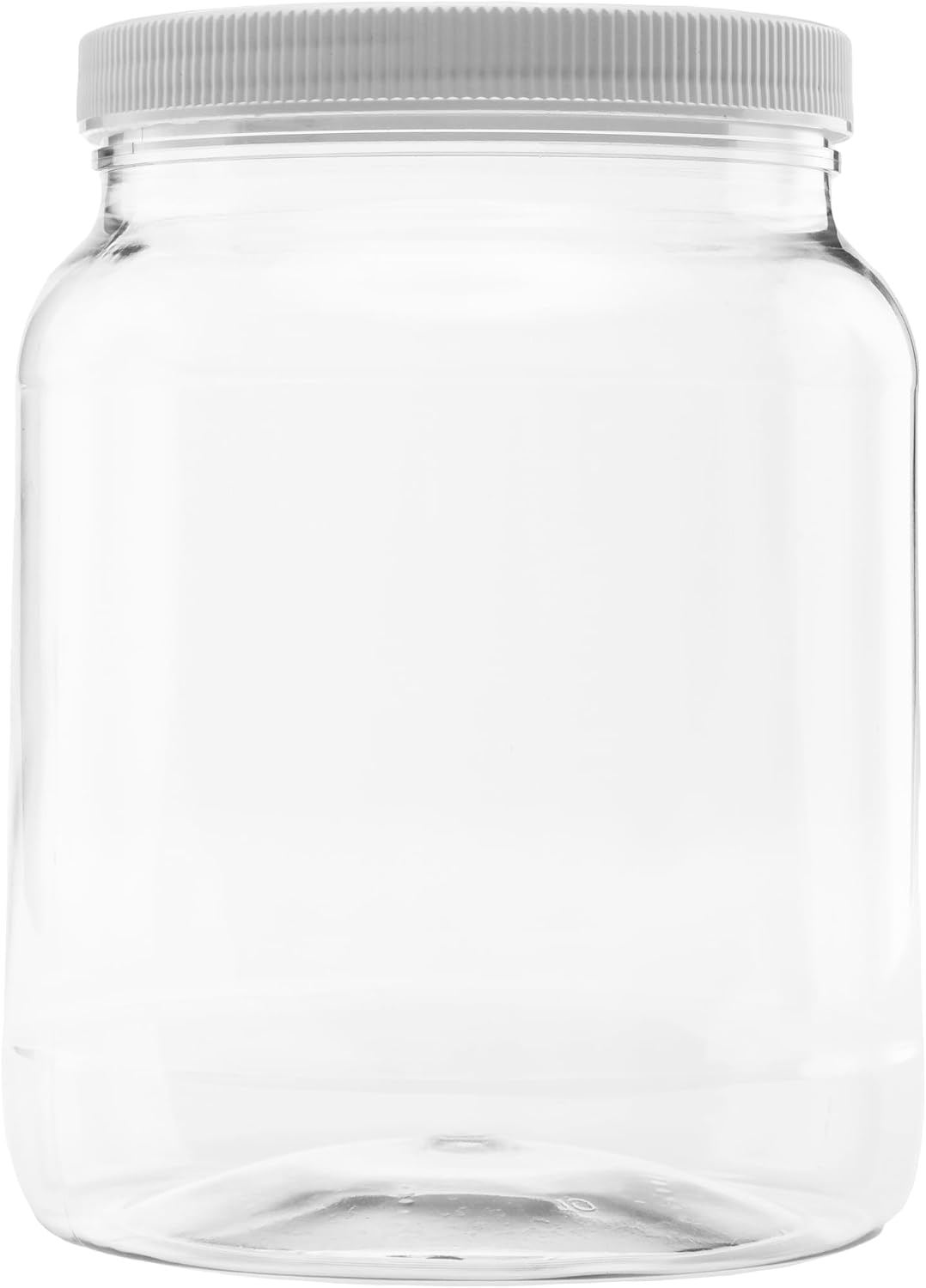64 oz (1/2 Gallon) Plastic Jar, White Lid, 1-Pack