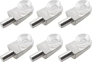 uxcell Shelf Support Pegs 20pcs Glass Shelf Pins Bracket Zinc Alloy Nail Polished Rod Joint with Suction Cup with 5mm Dia Pin