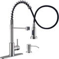 GIMILI Kitchen Faucet with Soap Dispenser Pull Down Sprayer Brushed Nickel