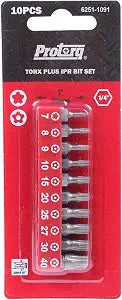 Protorq TORX PLUS IPR, Torx Plus 5-Point Tamper-Proof Security Bits (IPR 7-IPR 40), 25mm, 10 -Pieces, High Grade S2 Steel