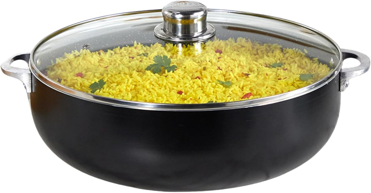 IMUSA 6.9 Qt Bistro Cera Aluminum Speckled Black Ceramic Caldero Oven Safe