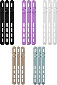 15 Pcs Silicone Cable Ties, Reusable Cord Organizers for Charger Cables, Hair Dryer, Home Office Desk, Flexible Cord Wraps for Electrical Wires Management