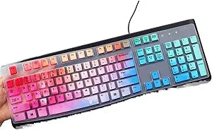 Keyboard Cover for Logitech K120 & MK120 Ergonomic Desktop USB Keyboard Ultra Thin US Layout Protective Skin-Colorful