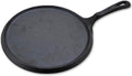Alpine Cuisine 10-Inch Cast Iron Comal & Flat Griddle | Pre-Seasoned with Durable Handle | Even Heating Cookware for Tortillas & More, Black