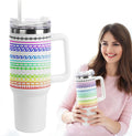 40oz Stainless Steel Large Insulated Tumblers With Handles Lids And Straws