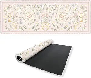 Romantic Garden Gaming Mouse Pad Large Desk Mat Soft Pink Rose Vintage Butterfly Mousepad for Keyboard and Mouse Extra Large Full Desk Computer Pads 31.5 x 11.8 Mouse Pads for Desk Home Office Gaming
