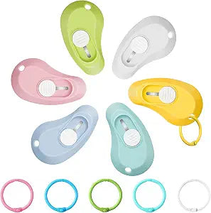 6 Pcs Mini Keychain Box Cutter, Cute Retractable Utility Knife