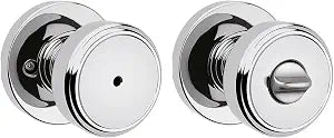 Kwikset Maven Privacy Door Knob for Bedroom and Bathroom, Polished Chrome