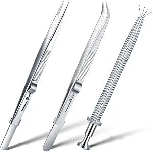 Honoson 3 Pack Locking Tweezers Diamond Jewelry Making,Claw and Tweezers