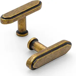 Asidrama 10 Pack Brushed Antique Brass Kitchen Cabinet Knobs Cabinet Hardware Zinc Knobs for Dresser Drawers