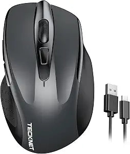TECKNET Wireless Mouse Rechargeable, 2.4G Computer Mice with USB-A Receiver