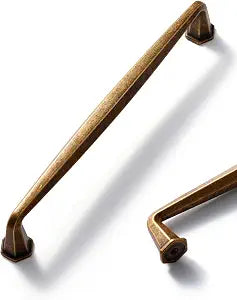 2 Pack Antique Brass Cabinet Pulls 6.3" Hole Center