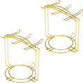 2 Pack 6-Hook Gold Metal Teacup Holder Stand for Kitchen Counter