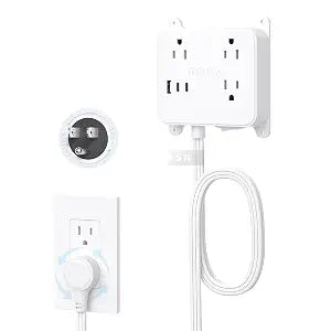 TROND Flat Power Strip with 360 Rotating Plug