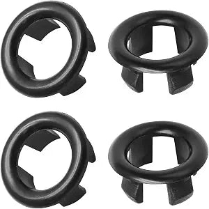 4 Pack Round Hole Trim Overflow Cover, Bathroom Basin Trim Ring Universal Fit Sink Hole Insert in Cap Hollow Ring Triangle for Home/Bathroom/Kitchen (Black)