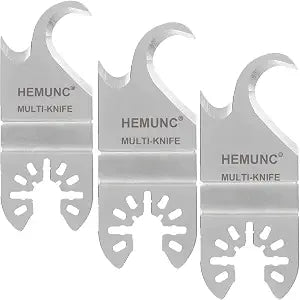 3PCS Oscillating Multitool Saw Blades, Oscillating Multi Tool Hook Knife Blade for Cutting Roofing Shingles, PVC Carpet, and Cardboard, Fit Dewalt Milwukee Rockwell Bosch Dremel Ryobi Ridgid