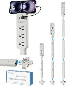 Electrical Outlet Extender Stick-Features 3 AC Outlets, USB-C&2USB-A