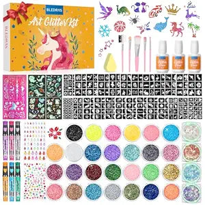 Glitter Tattoo Kit, Bledras 31 Colors Temporary Tattoos Gllitter for kids