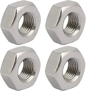 uxcell 4pcs M10 x 1mm Pitch Metric Fine Thread 304 Stainless Steel Hex Nuts