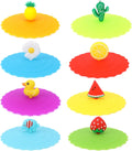 8 Pcs Silicone Cup Lids Mug Cover Colorful Anti-dust Coffee Cup Mug Covers Cute Silicone Mug Lid Cover for Cups Mugs Outdoors and Indoors(Style 1ï¼‰