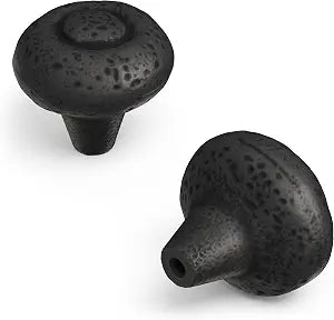 Hickory Hardware 1 Pack Solid Core Kitchen Cabinet Knobs, Luxury Cabinet and Dresser Knobs, Handle Pulls for Doors & Drawers, 1-1/2 Inch, Black Iron, Refined Rustic Collection