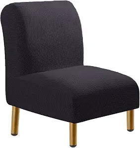 Armless Chair Slipcovers Stretch Spandex Jacquard Single Sofa Slipcover, Armless Accent Chair Furniture Protector Cover Removable for Living Room Bed Room Hotel
