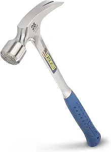 ESTWING Framing Hammer - 28 oz USA Made Long Handle Straight Rip Claw Hammer with Milled Face & Shock Reduction Grip - E3-28SM