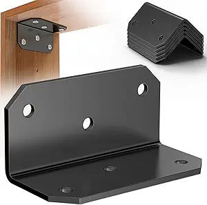 Yuleimy L Brackets for Wood, 2x4 Inch Galvanized Corner Braces, 4 PCS