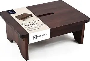 Wooden Step Stool for Adults, Non-Slip, Rich Walnut, 6.5 Inch