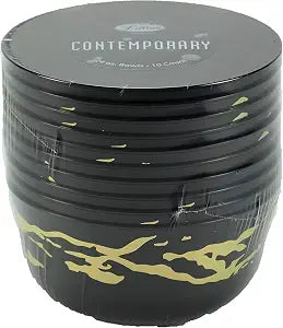 Luxurious Marble Gold on Black Round Serving Bowl - 24 oz. (Set of 12) - Reusable & Perfect for Events