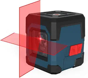 Laser Level, RockSeed Cross Line Laser with Self-Leveling, Vertical and Horizontal Line, Rotatable 360 Degree, Carrying Pouch, Battery Included (Red)