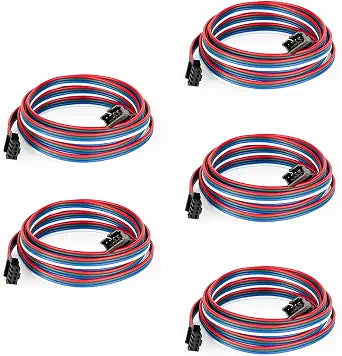 BTF-LIGHTING 5 Pack 20AWG 4 Pin JST SM Male Female Plug LED Connector 6.56FT/2m Extension Cable for WS2815 WS2805 SK9822 WS2801 etc SPI FCOB SMD LED Strip Lights Solderless Controller Wire