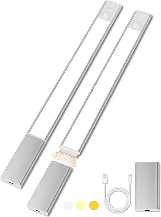 2 Pack Motion Sensor Under Cabinet Lighting for Kitchen, Stairs