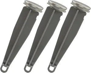 3 Pack Gray Plastic Push Down Sink Stopper