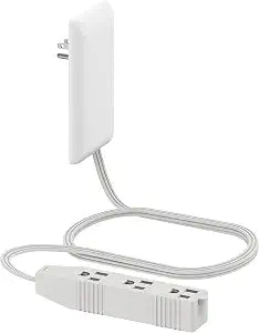 LIDER Flat-Face Outlet Extender, 3 Receptacles, 3ft Cord, 1625W, Ultra-Thin