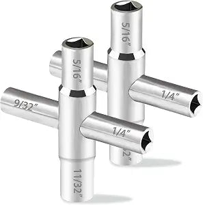 2 Pcs 4 Way Sillcock Key, Utility Water Key, Sliver