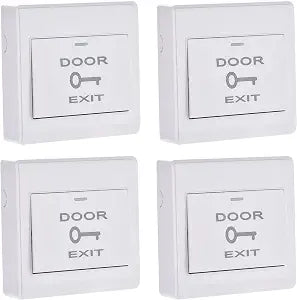 uxcell Push to Exit Button Release Switch Door Access Control System PC Panel 86mmx86mm 12V 3A White 4 Pcs