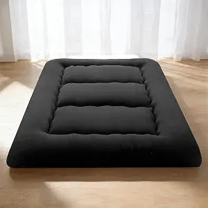 Simple Deluxe 4-Inch Twin Tatami Mattress, Japanese Futon Foldable Mattress with Removable Washable Cover, Portable Floor Bed for Bedroom, Guest Room, Camping, and Everyday Use  Black