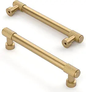 Asidrama 10 Pack 5 Inch(128mm) Champagne Bronze Cabinet Pulls Knurled Cabinet Handles Kitchen Cabinet Hardware for Cupboard Drawer