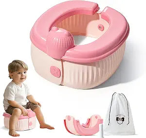 Travel Potty for Toddlers, Portable Travel Foldable Training Toilet Potty for Kids Boys Girls Emergency Toilets for Outdoor Car Camping with Storage Bag