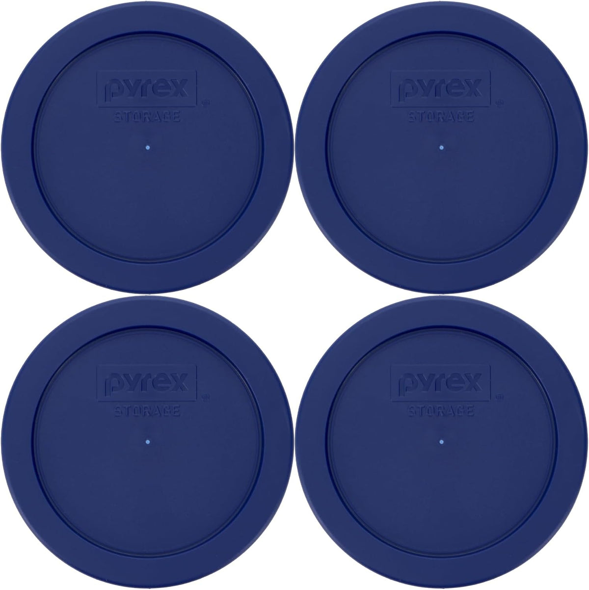 Pyrex 7200-PC (2-Cup) Blue Food Storage Lid (4-Pack) - Made in USA