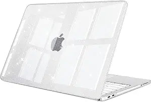 Fintie Glitter Case for MacBook Neo 13 Inch A3404 2026, Glittering Clear