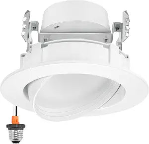 Maxxima 4 in. Rotatable LED Retrofit Downlight Gimbal, 1000 Lumens, 5 CCT