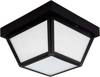 Maxxima 9" Black LED Outdoor Porch Ceiling Light Fixture, 1000 Lumens 3000K