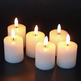 6 Pack Flameless LED Votive Candles Battery Operated with 6H Timer