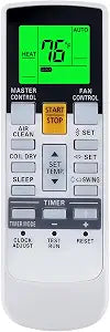 Replacement for Fujitsu Air Conditioner Remote Control for Model ASU7RLF1 ARU7RLF ASU9RLF1 ASU12RLF1 ASU9RL2 ASU12RL2 ASU9RLS ASU12RLS2 ASU9RLS2 AUU7RLF(Display in Fahrenheit)