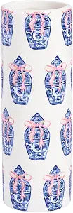 Mud Pie Ceramic Jar Pattern Stem Vase