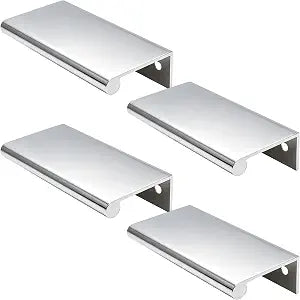 3.15 Inch Finger Pull 4Pcs, 2.52 Inch Hole Centers, Aluminum Alloy, Chrome