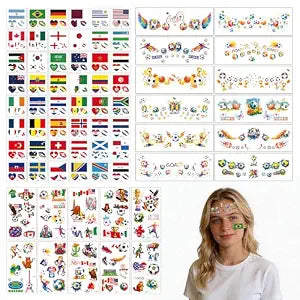 2026 Temporary Tattoos,World Cup 22 Sheets Oil Painting Styleï¿½ï¿½ï¿½48sheets Temporary Tattoos Country Flag Face Stickers Waterproof National Flag Tattoos,World Cup Match Support Su