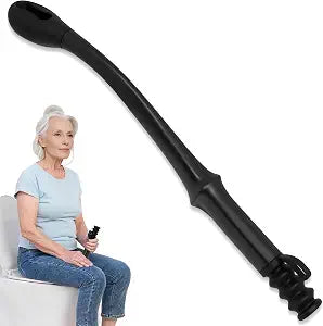 Toilet Aids for Wiping, 15.6'' Long Reach Butt Wiper Tool, Black